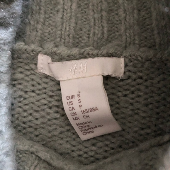 H&M Women’s Chunky Wool Blend Mockneck Sweater, Mint Green Size Small - Picture 8 of 8
